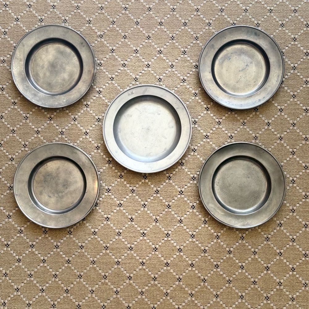 Beautiful Pewter Plate Set